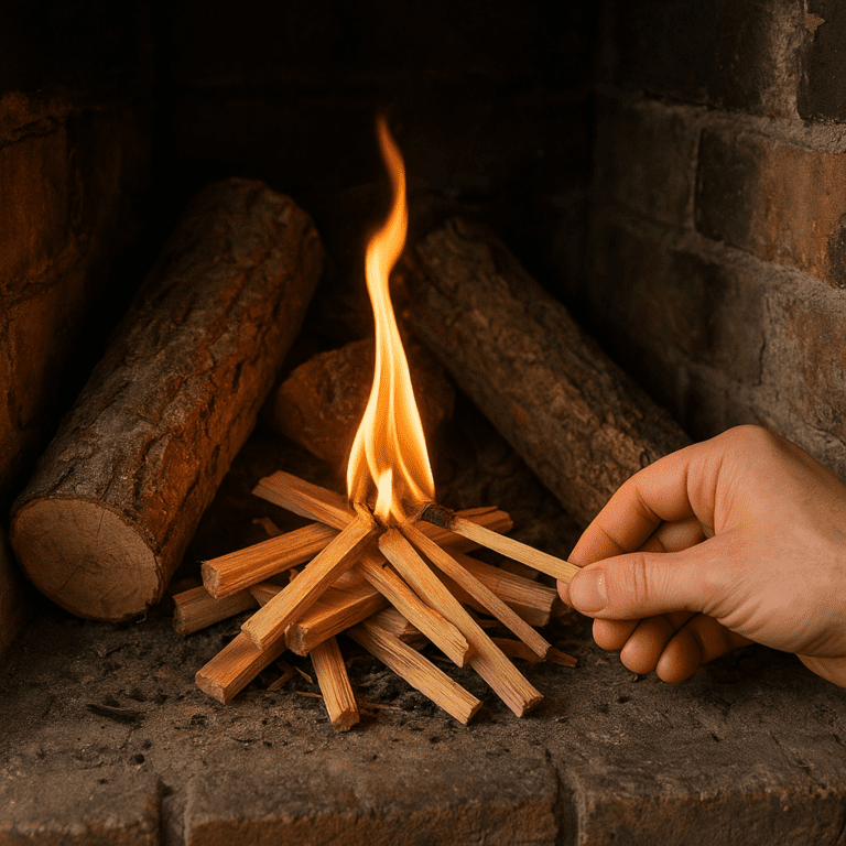 Jak rozpalić w kominku bez dymu
