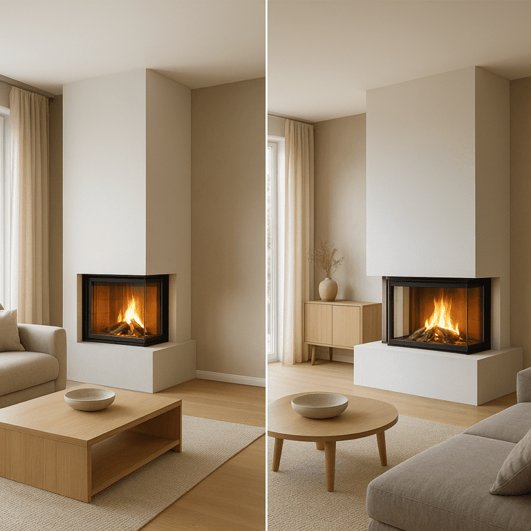 Kominek narożny czy centralny – co wygląda lepiej w salonie